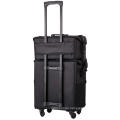 2 in 1 Soft Sided Professional Rolling Trolley Makeup Artist Cosmetic Bag With Removable Wheels Black Nylon